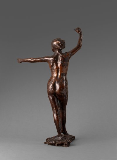 Dancer klaar om te dansen, rechtervoet naar voren, Préparation à la danse, pied droit en avant, 1895-1901 door Edgar Degas