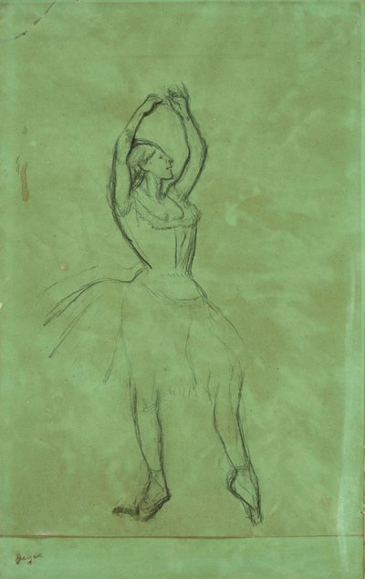 Danseres met opgeheven armen door Edgar Degas