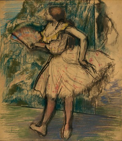 Dancer met een Waaier door Edgar Degas