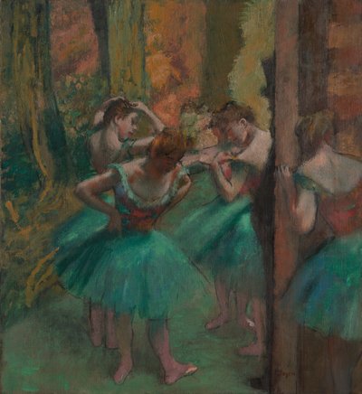 Dansers, Roze en Groen, ca. 1890 door Edgar Degas