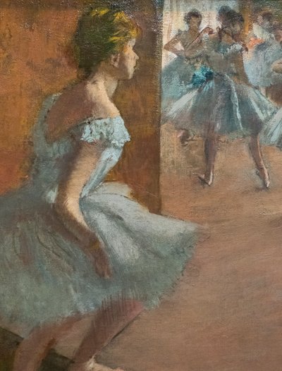 Dansers die een trap opgaan (detail). Tussen 1886 en 1888. Olie op doek. door Edgar Degas