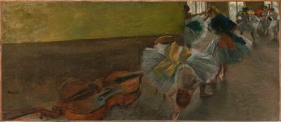 Dansers in de Oefenruimte met een Contrabas, c.1882-85 door Edgar Degas