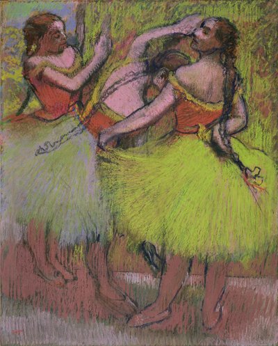 Dansers met gevlochten haar door Edgar Degas