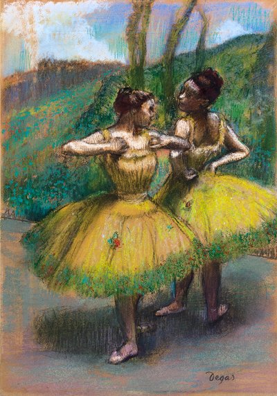 Danseressen gele rokken Twee danseressen in geel door Edgar Degas