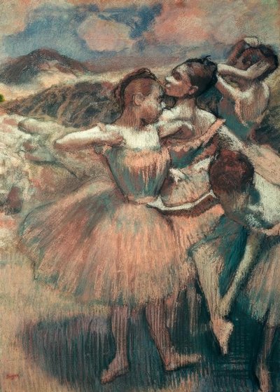 Danseressen, zalmrokken door Edgar Degas