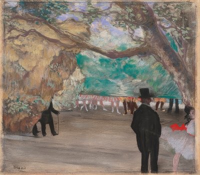 Het gordijn. Rond 1880 door Edgar Degas