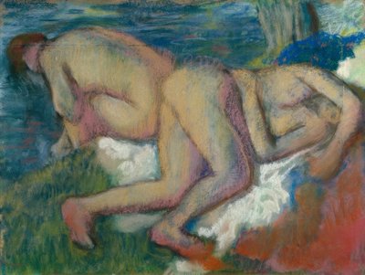Twee vrouwen in bad door Edgar Degas