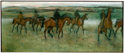 Oefenende Renpaarden, c1880 door Edgar Degas