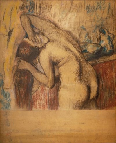 Vrouw bij haar toilet door Edgar Degas