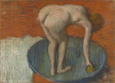 Vrouw in bad door Edgar Degas
