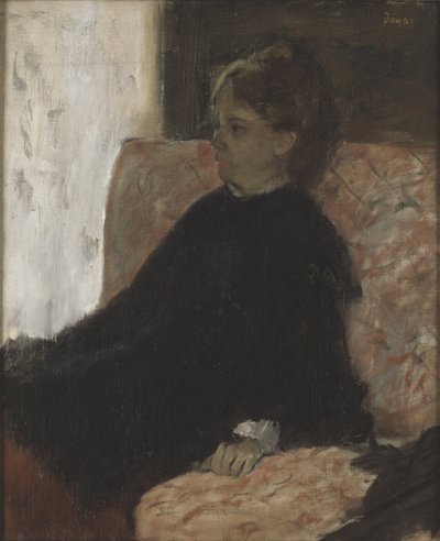 Dame in het zwart door Edgar Degas