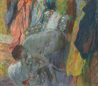 Vrouw veegt haar voeten af door Edgar Degas