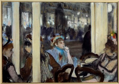 Vrouwen op een caféterras door Edgar Degas