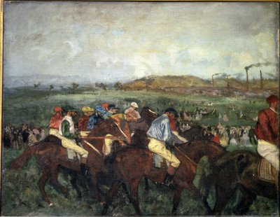 Herenrace. Voor vertrek, 1862 door Edgar Degas