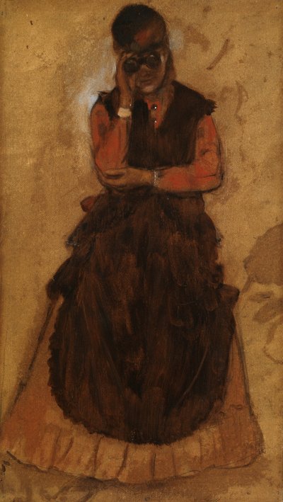 Meisje dat door operakijker kijkt door Edgar Degas