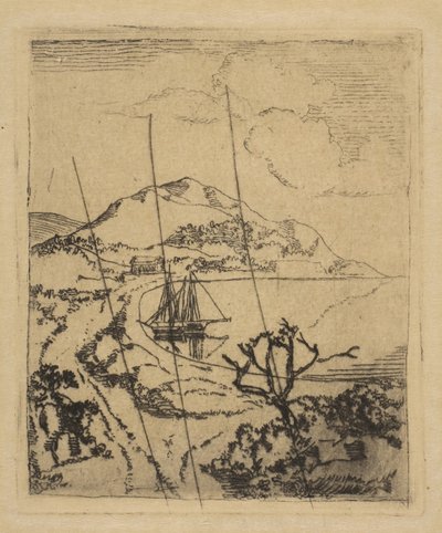 Grieks landschap, 1856 door Edgar Degas