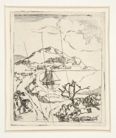 Grieks Landschap, of De Ankerplaats door Edgar Degas
