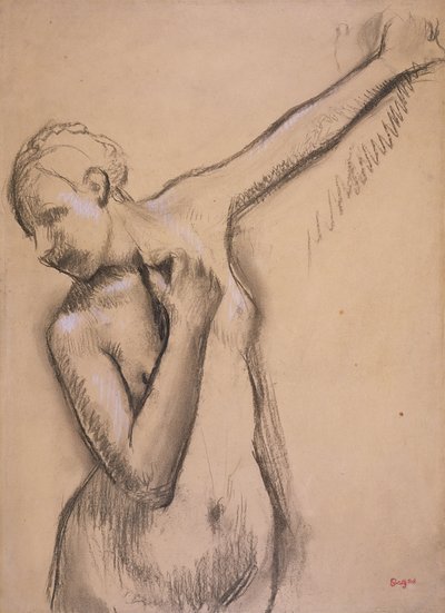 Halfnaakt meisje, ca. 1895 door Edgar Degas