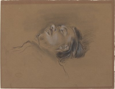 Hoofd van de gevallen jockey (studie voor "Scène van de steeplechase: De gevallen jockey") door Edgar Degas