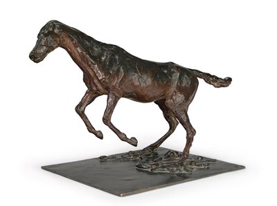 Paard dat een obstakel neemt door Edgar Degas