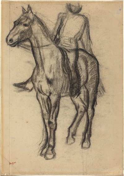 Paard en ruiter, ca. 1878 door Edgar Degas