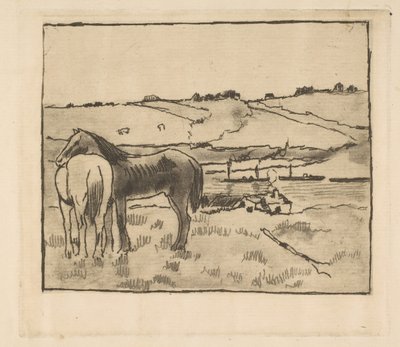Paarden in de Weide, 1891-92 door Edgar Degas