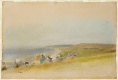 Huizen op de klifrand bij Villers-sur-Mer, 1869 door Edgar Degas