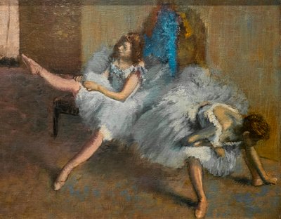 In een repetitieruimte (detail). 1890-1892. Olie op doek. door Edgar Degas