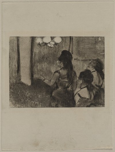 In de salon, ca. 1880s door Edgar Degas