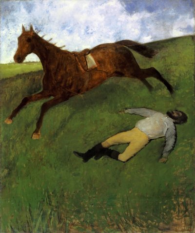 Gewonde Jockey door Edgar Degas