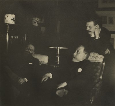 Jules Taschereau, Edgar Degas en Jacques-Emile Blanche, december 1895 door Edgar Degas
