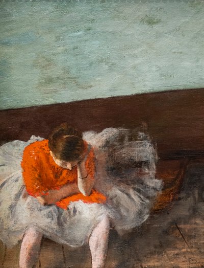 De dansles (Repetitieruimte) (detail). Rond 1879. Olie op doek. door Edgar Degas