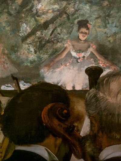 Les Musiciens (detail). 1872-1873, hervat rond 1874-1876. Olieverf op doek. door Edgar Degas