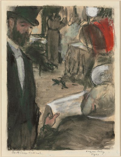 Ludovic Halevy vindt Madame Cardinal in een loge door Edgar Degas