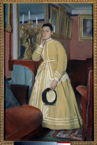 Madame Edmond Morbilli door Edgar Degas