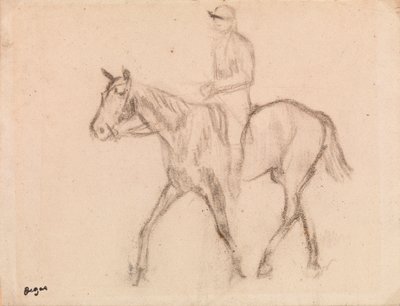 Man te paard door Edgar Degas