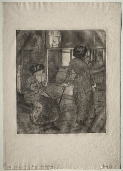 Mary Cassatt in het Louvre: De Etruskische galerij door Edgar Degas