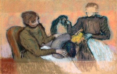 Modiste die een Hoed Levert, 1898 door Edgar Degas