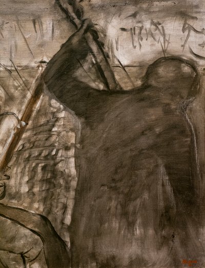 Muzikanten in het orkest (detail). Rond 1870. Olieverf op doek. door Edgar Degas