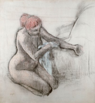 Naakte Vrouw die Zichzelf Afdroogt na het Bad, ca. 1898 door Edgar Degas
