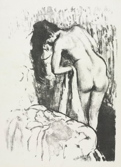 Naakte Vrouw Staand, Zichzelf Afdrogend door Edgar Degas