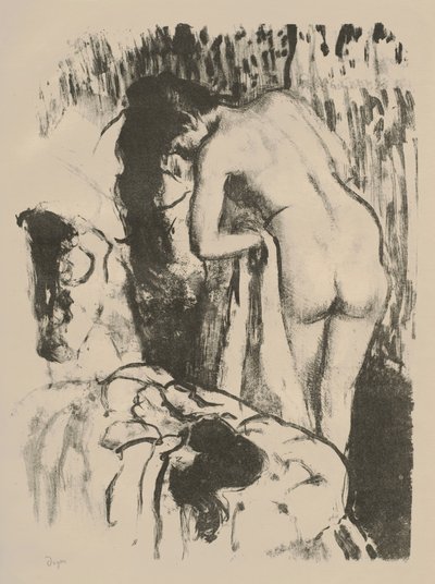 Naakte Vrouw Staand, Zichzelf Afdrogend door Edgar Degas