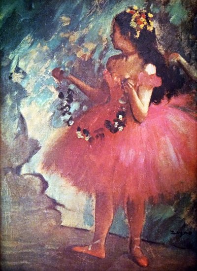 Danser in een Roze Jurk door Edgar Degas door Edgar Degas