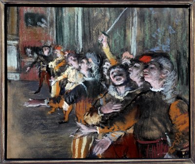 Pastel extras of koorzangers op monotype door Edgar Degas door Edgar Degas