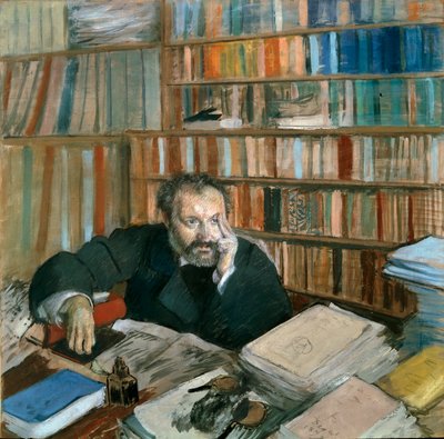 Portret van Edmond Duranty (1833-1880) schrijver en kunstcriticus door Edgar Degas