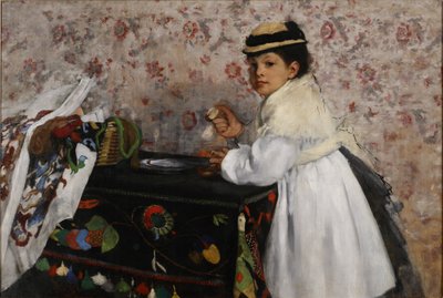 Portret van juffrouw Hortense Valpinçon door Edgar Degas