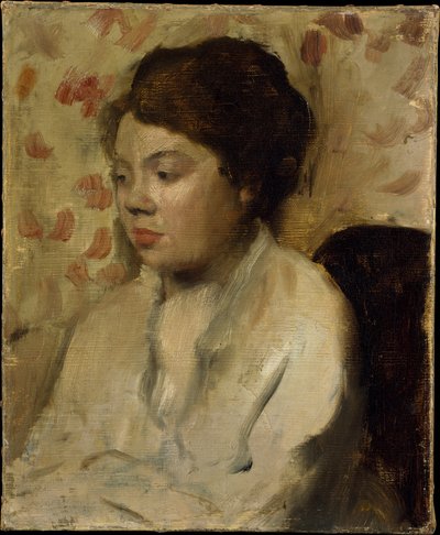 Portret van een jonge vrouw door Edgar Degas