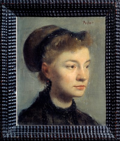 Portret van een jonge vrouw door Edgar Degas