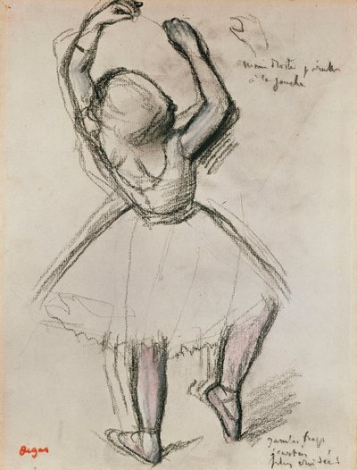 Achteraanzicht van een Danser door Edgar Degas