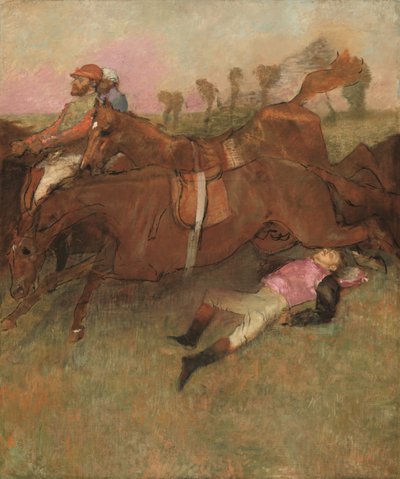 Scène van de steeplechase: De gevallen jockey door Edgar Degas